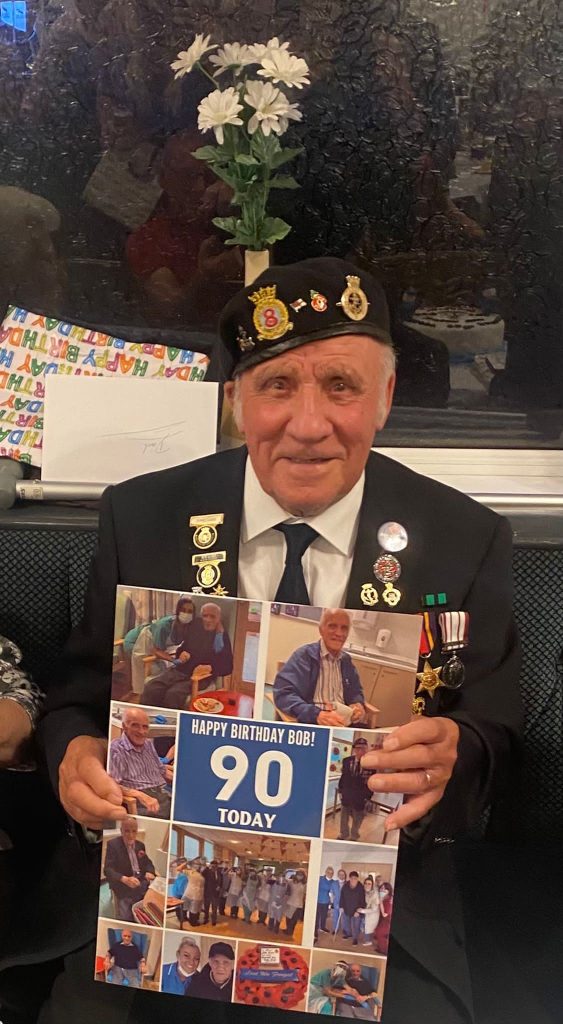 Bobby and his 90th Birthday card