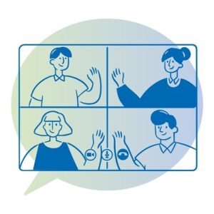 Illustration of group training video call