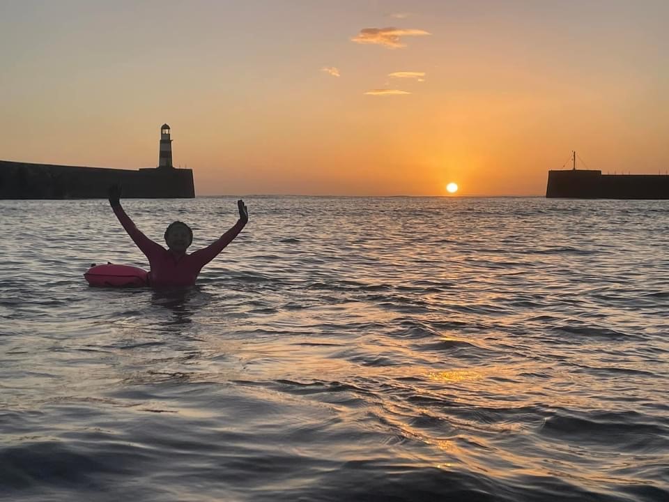 Christine helping her mental health with sea swimming