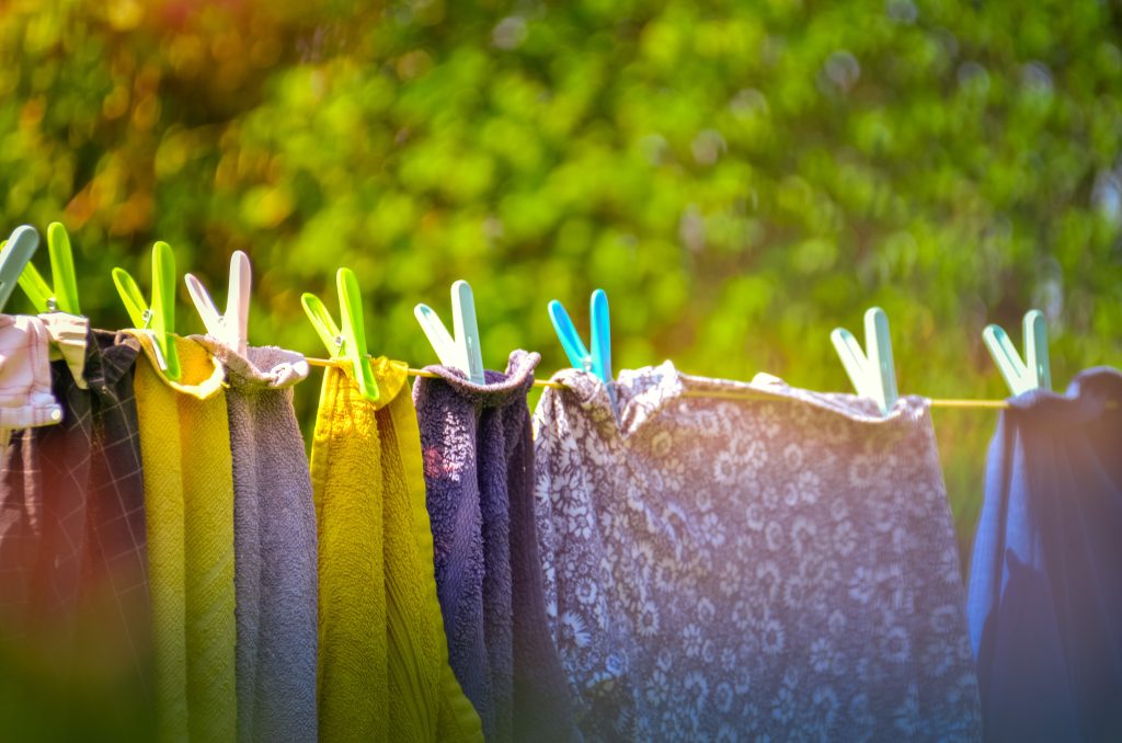 A washing line with clothes pegged on it - finding beauty in the everyday.