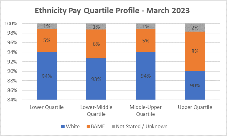 Ethnicity Pay Quartile Profile - March 2023