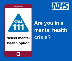 NHS 111 are you in a mental health crisis infographic