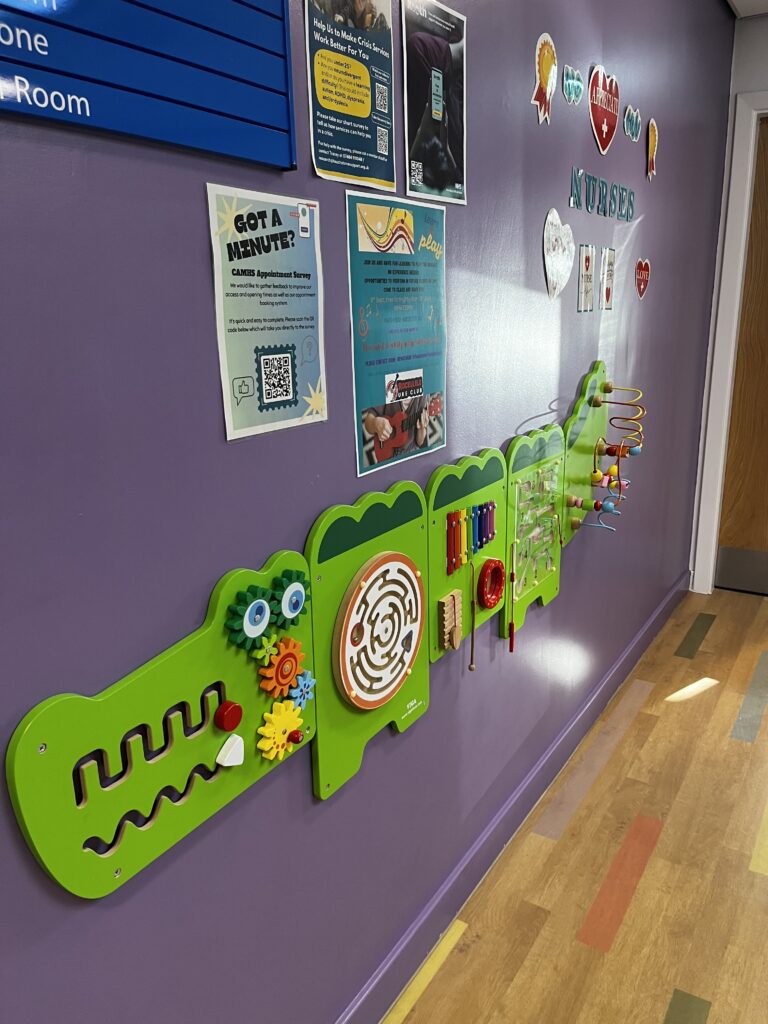 Crocodile wall toy at Redcar CAMHS