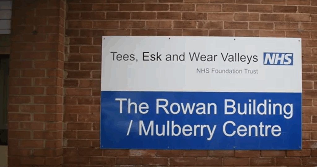 Sign for The Rowan Building / Mulberry Centre at Darlington Memorial Hospital