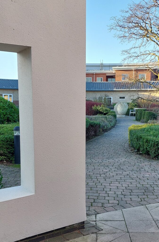 Central garden area showing a pathway