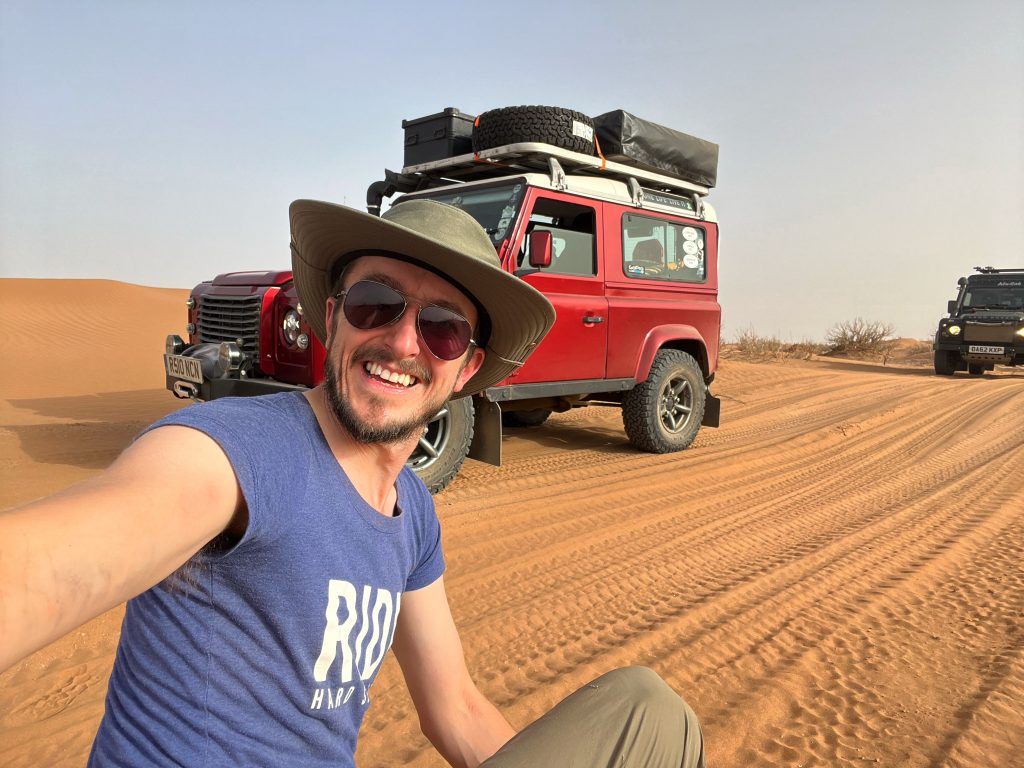 DREAM COME TRUE: James and the Land Rover he drove across Morocco.