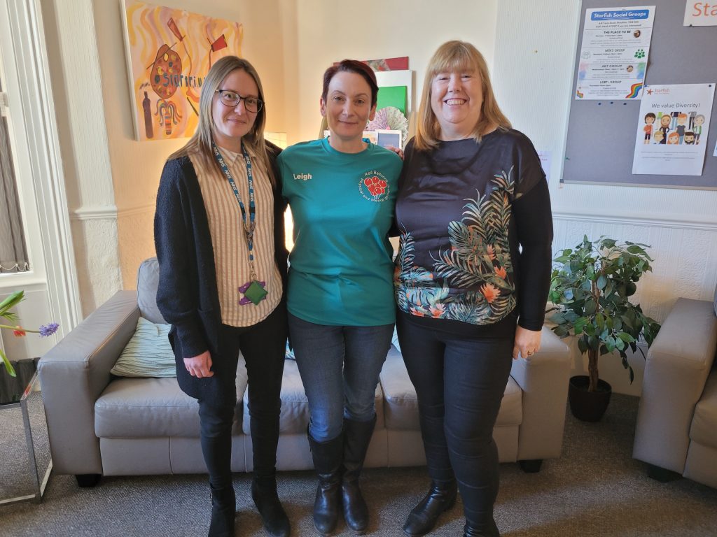 Belinda, Leigh and Catherine stood side by side in the Starfish premises.