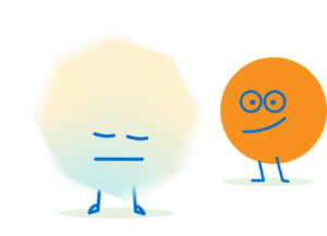 Characters together, one representing a young person and one representing someone from CAMHS