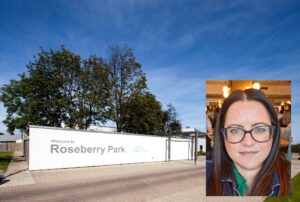 Roseberry Park Hospital, with inset photo of Dawn teeley