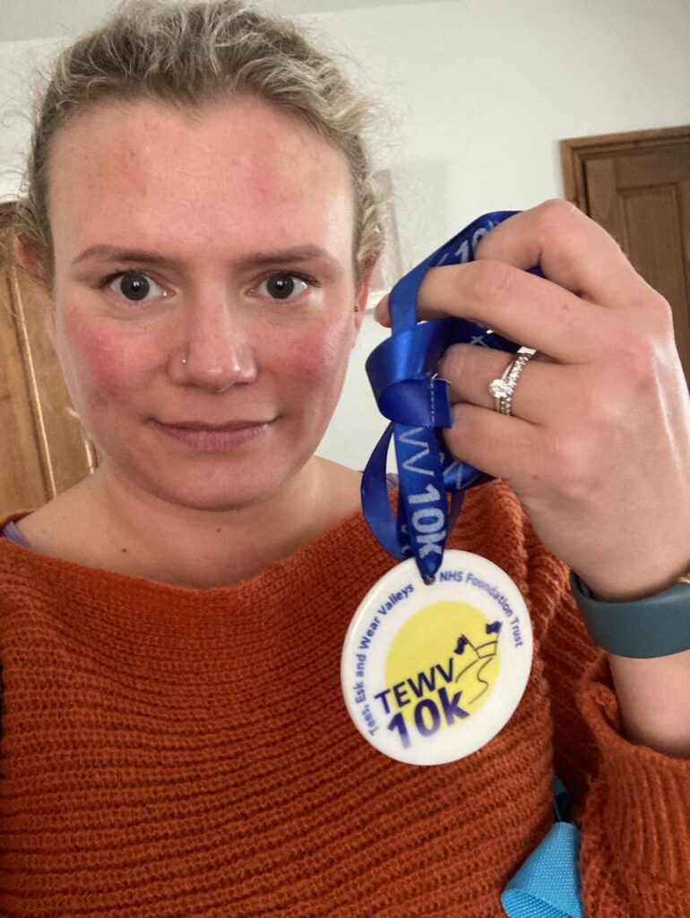 Jade Mitchell with her 2024 TEWV 10K medal