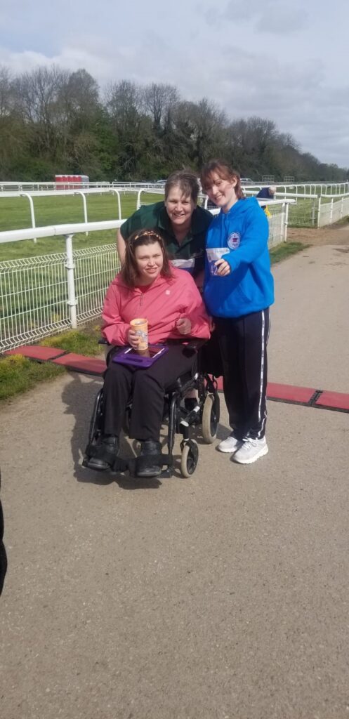 Sue and Christine at the finish line