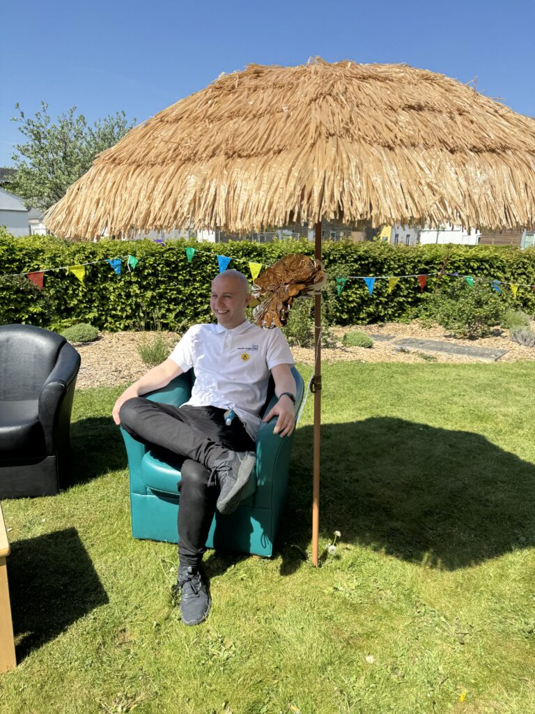 The Tiki parasol offering shade from the sun