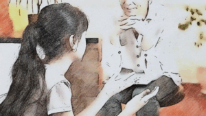 Monica as she is depicted in the carers film