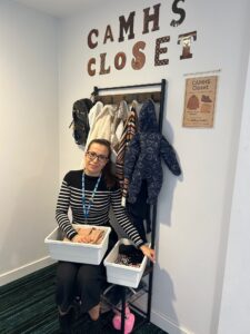 Stephanie Atha with the CAMHS Closet at The Ridings, Redcar