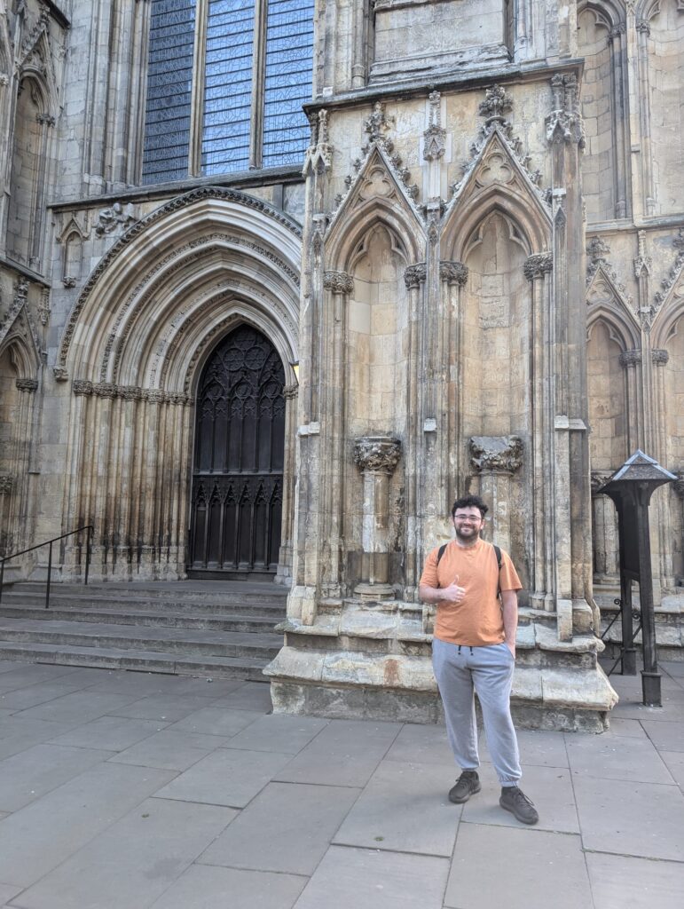 Ewan MacRae at the start of the 5k run at York Minster