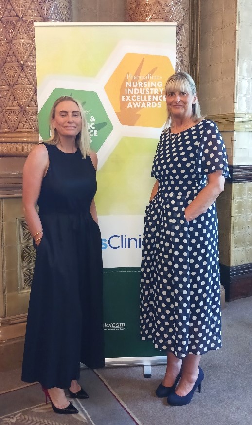 Sue and Claire at the Nursing Industry Excellence Awards