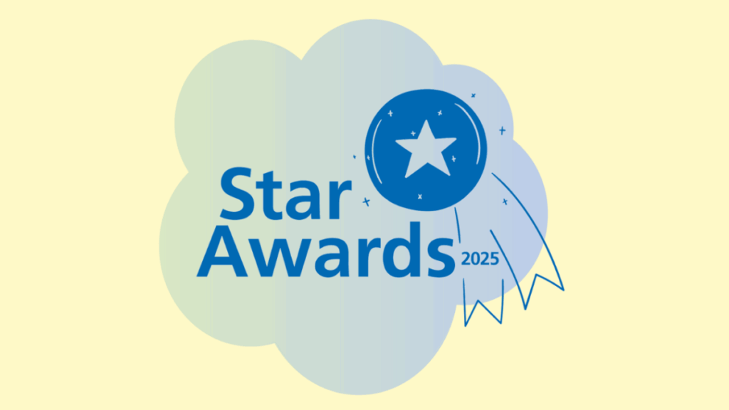 Star awards 2025 logo on a yellow background