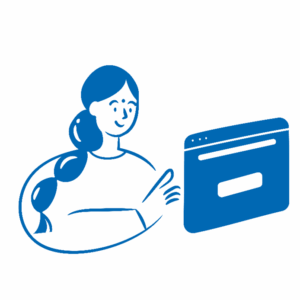 Illustration of person on computer