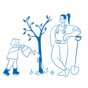 Illustration of gardening