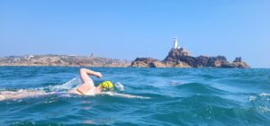 Marie-Helene on her Jersey swim