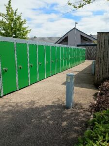 Cycle lockers at Foss Park Hospital