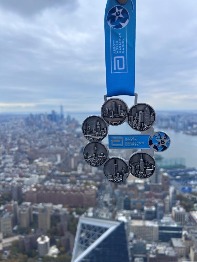 The 'six star' World Marathon Majors medal.