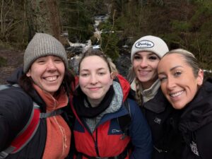 TEWV peer worker Laura pictured with fellow TEWV peer worker Kelly (left), Mind Darlington peer worker Jodie (second left), and TEWV peer worker Ruth (right).