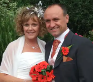 Gill with her husband Adrian.