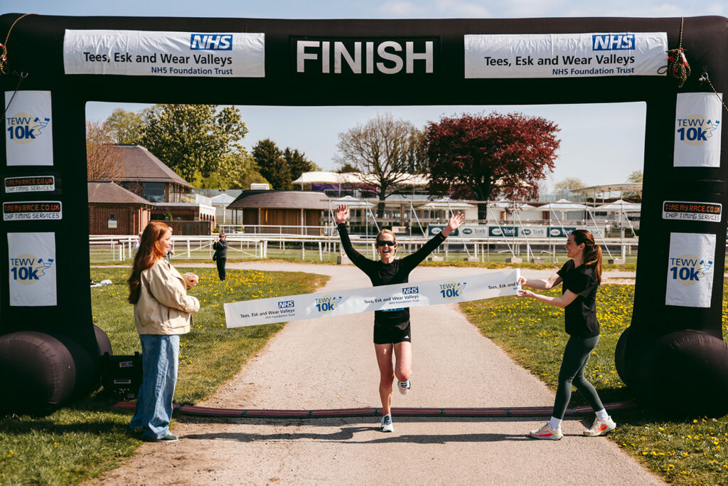 The finish line at the 2026 TEWV 10k