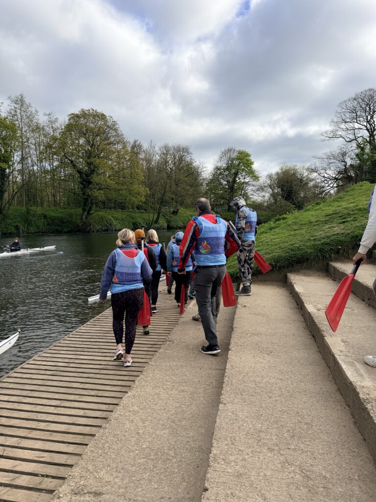 ARCH students heading towards their dragon boat