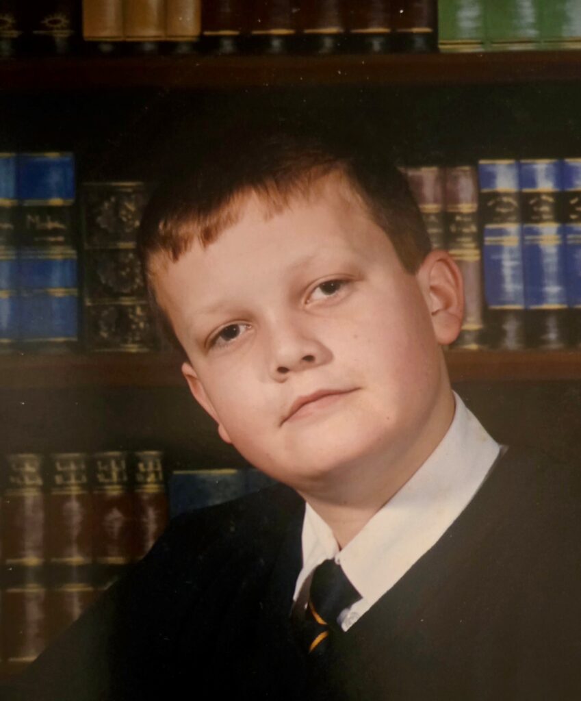 Kevin Pickard as a schoolboy