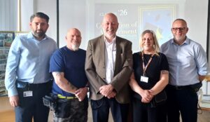 General manager Richard Hand with the Ridgeway College team