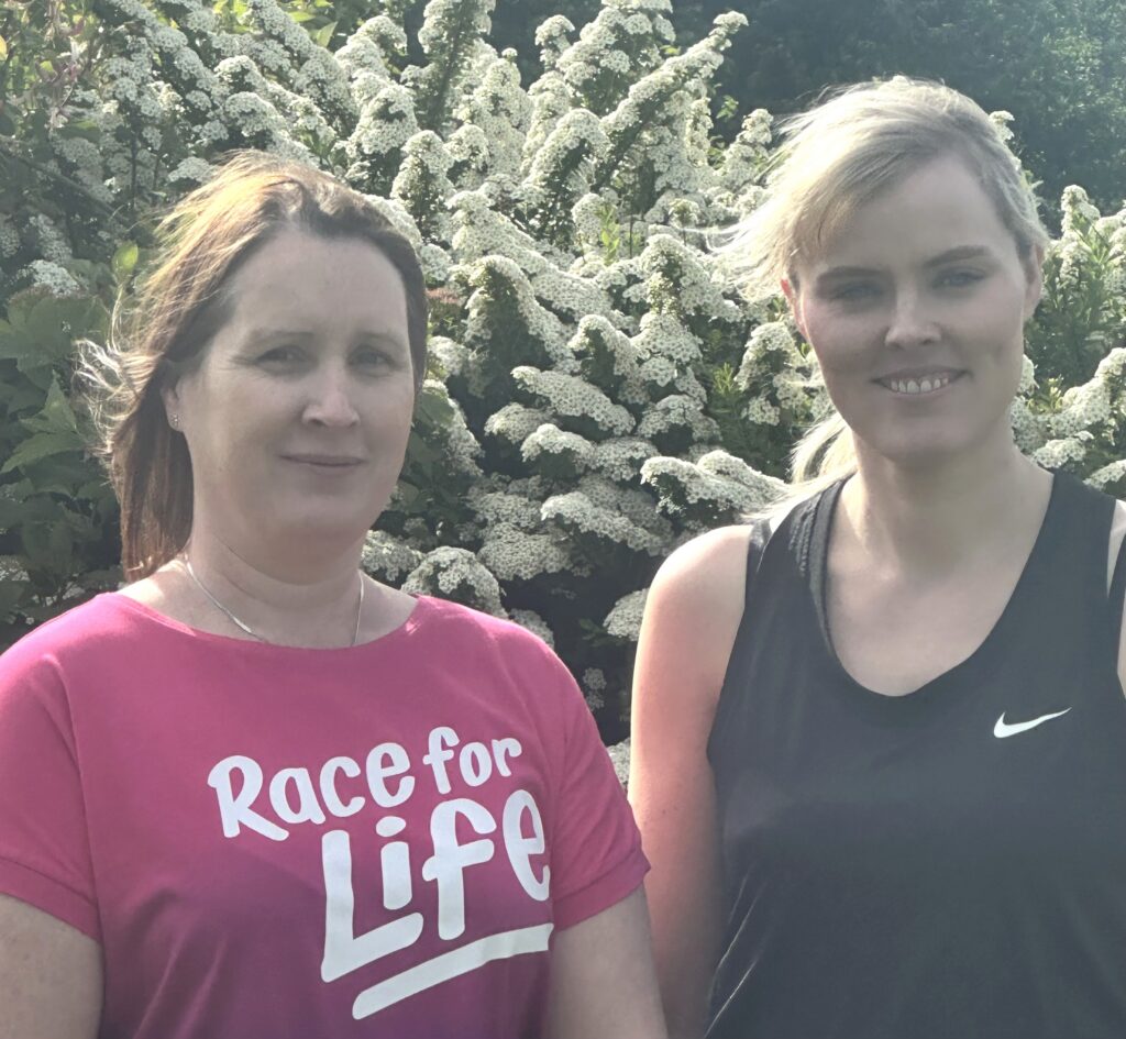 Team members Emma Davis and Siobhan Fairs - who will be running in memory of Hazel.