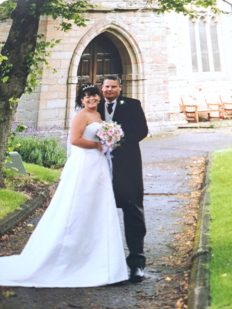 Hazel and Gary on their wedding day