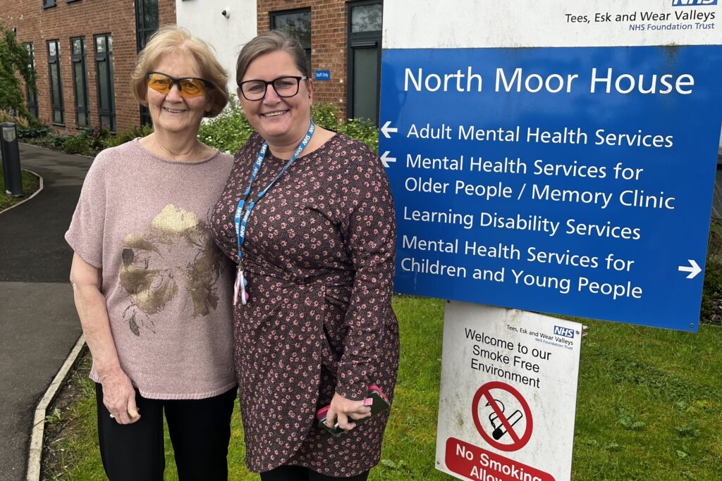 Maureen with Karen from our voluntary services team at North Mor House Northallerton