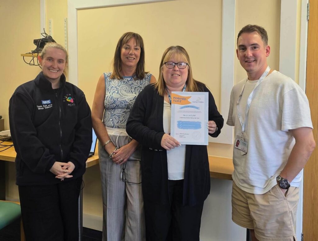 East Durham mental health support team with their certificate