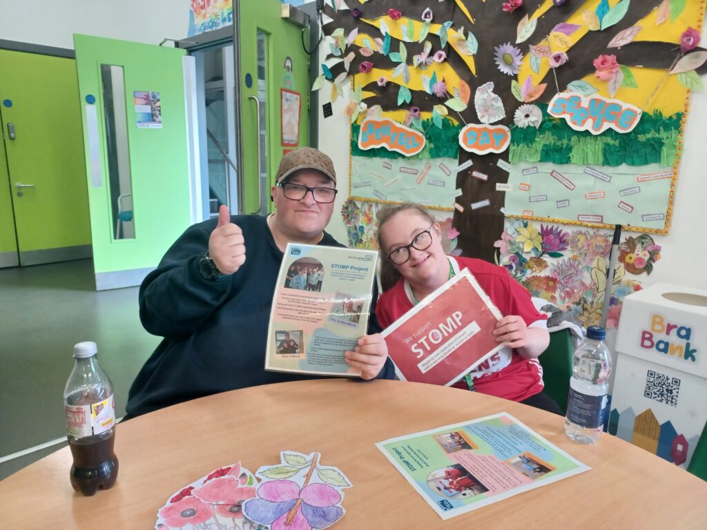 Anne Marie and Barry with the thumbs up at the launch of the video