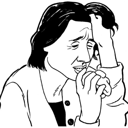 Easy read image showing upset woman