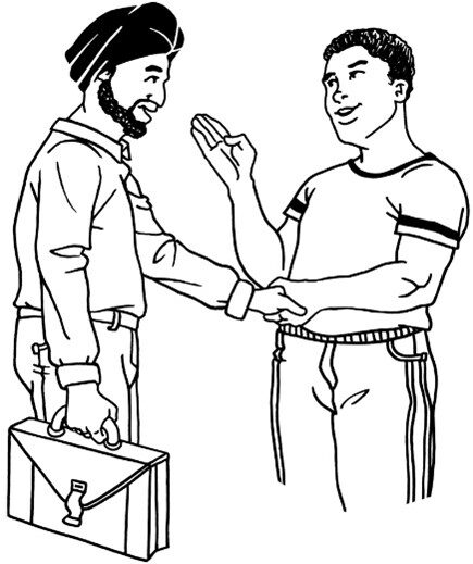 Two people shaking hands
