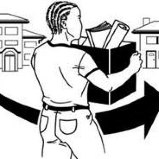 Person moving from one place to another