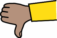 illustration of someone with their thumb down