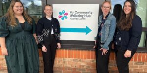 Staff outside the new Yor Community Wellbeing Hub left to right: Hannah Keith, Savannah Thompson Kate Helme and Lorriane Fourie