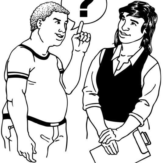 Person asking a question