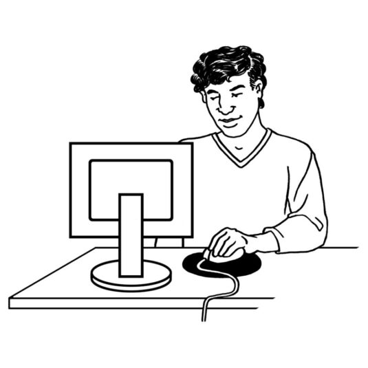 Person on a computer