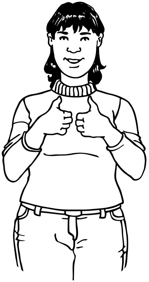 Woman with thumbs up