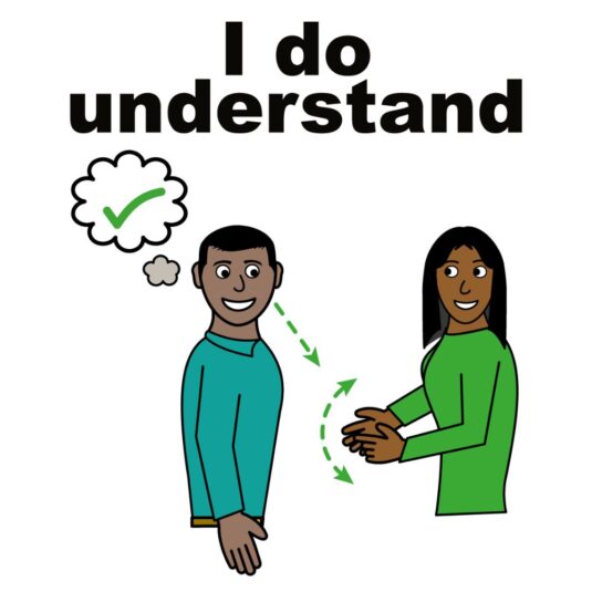 Person saying that they understand