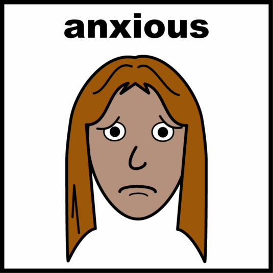 a woman looking anxious