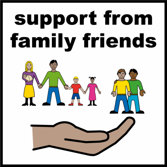 Getting support from family friends