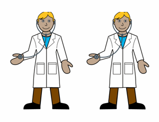 illustration of two doctors in white coats with stethoscopes