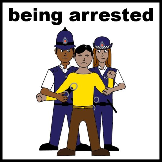 Arrested by two police officeers